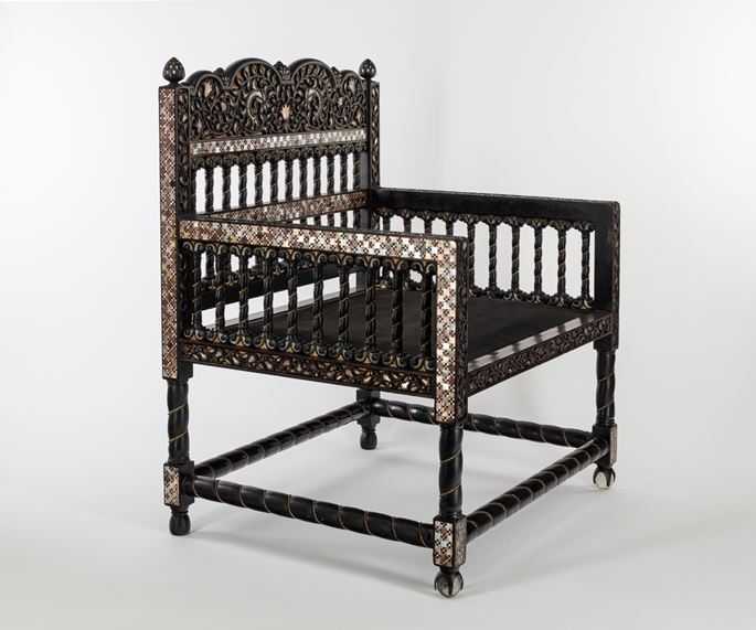 Mother-of-Pearl Ebony Chair | MasterArt